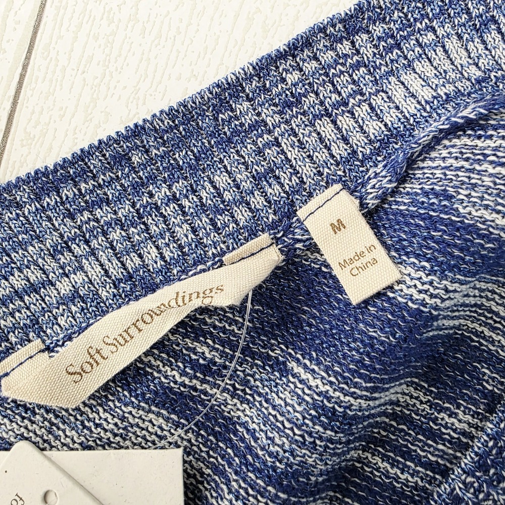 Soft Surroundings NWT Cardigan Open Sweater Blue Short Sleeve Size M - Picture 8 of 9